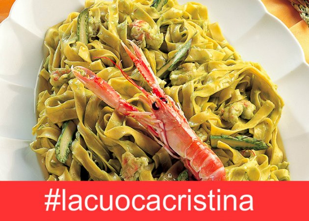 Tagliatelle asparagi e scampi!