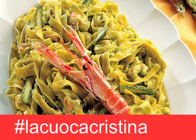 Tagliatelle asparagi e scampi!